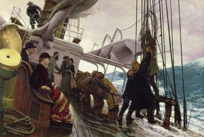 Binding Sail After a Gale by Alfred Edward Emslie